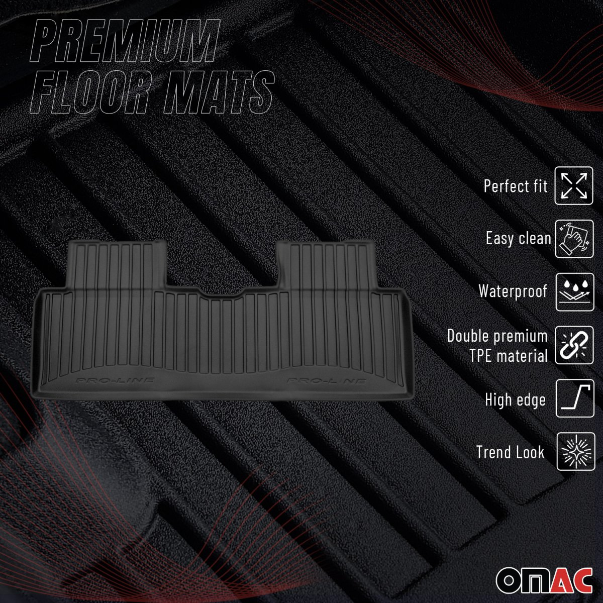 Hyundai Ioniq 6 Floor Mat - Omac - Proline Premium TPE - Black - 2023